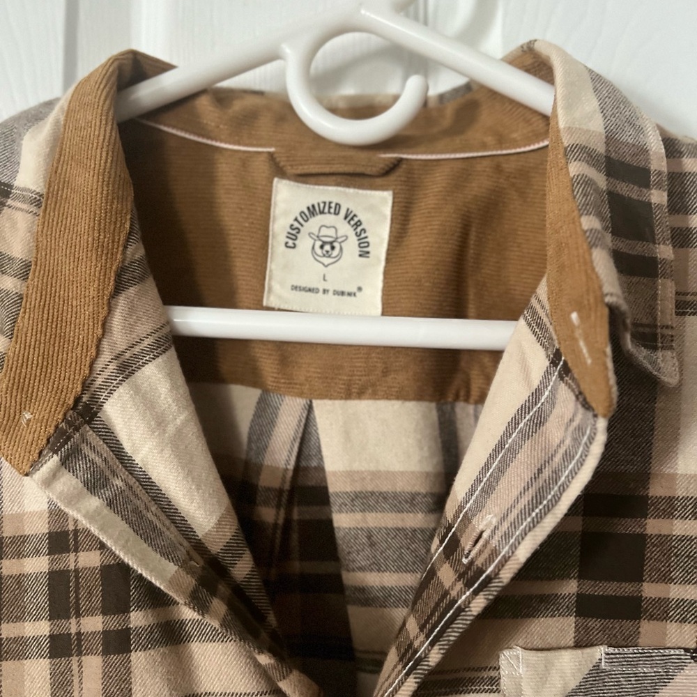 Tan Plaid Men's Casual Shirt
